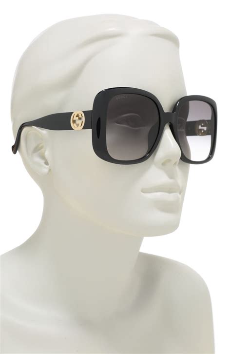 gucci square sunglasses 57mm|gucci oversized square sunglasses.